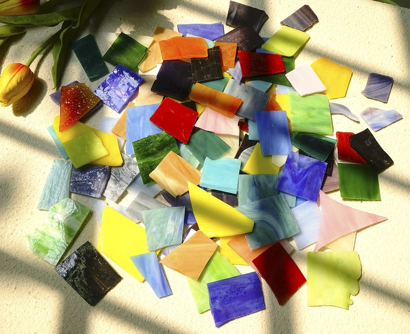 Lanyani Glass Mosaics Pieces Stained Glass, Assorted Colors and Shapes, 1kg/35 Ounce - Image 5